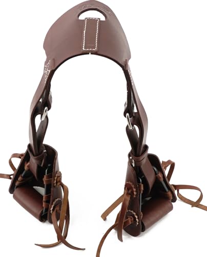 Jeereal Western Leather Buddy Slip-On Horse Stirrups Kids Youth Pony Rodeo Set with Reinforced Stitching, Stainless Steel Buckle