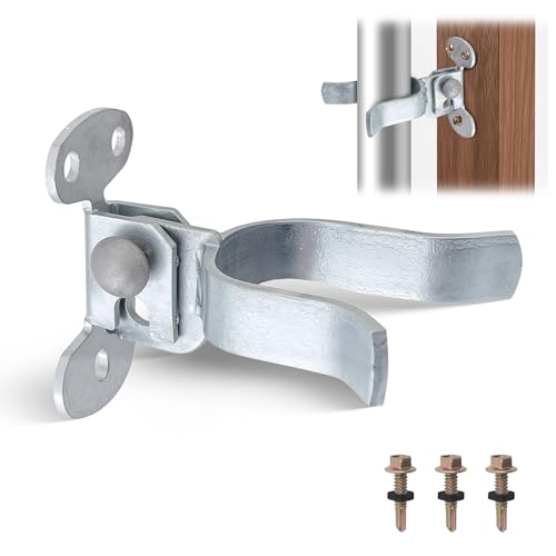 1-3/8" Flat Back Wall Mount Chain Link Gate Latch, Gate Latches for Metal Gates, Suitable for Wooden Door Frames or Walls - color: 1 Pcs Silver