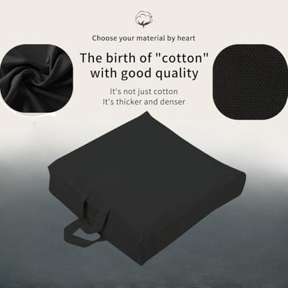 Premium Cotton Bag, Machine Washable, Breathable, 17x16x3 inches, Great Bag for Seasonal Clothing Storage, Cashmere, Jackets, Dresses, Travel, Moth Prevention (Black, Pack of 1) - color: Black