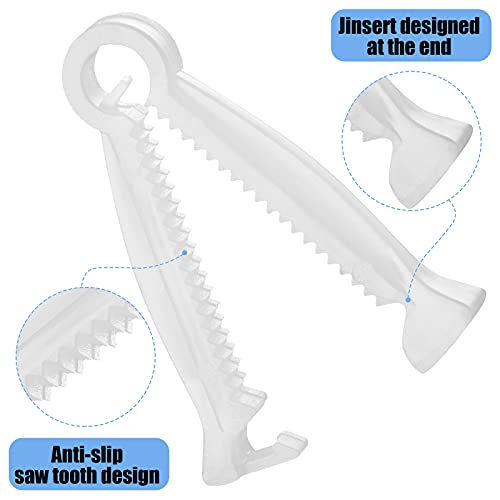 Nuanchu 100 Pcs Disposable Umbilical Cord Clamp and 1 Hemostatic Forcep, Pig Umbilical Cord Clips Kit for Animal Veterinary