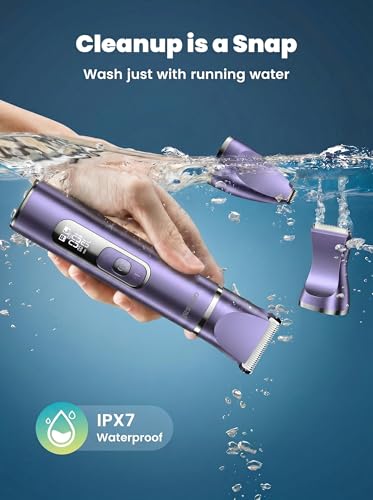oneisall 4 in 1 Dog Grooming Kit with LCD Display Purple - color: Purple