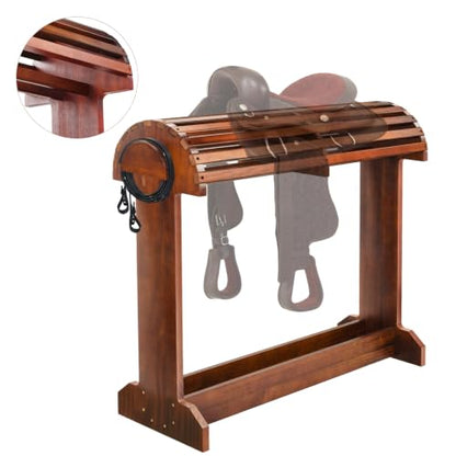 Extra-Large Wood Saddle Rack - Non-Abrasive Design, Bridle Rack & Heavy-Heavy Duty Saddle Stand for Equestrian Homes Horse Tack Room Organization 29.9"x13.8"x30.7 (Walnut) - color: Walnut