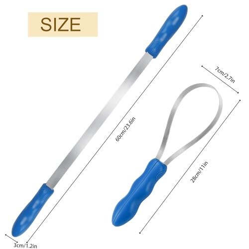 Dual-Sided Shedding Blade Dog Hair Brush（Blue 2 Pcs）