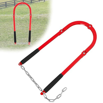 Fence Wire Fixer, Heavy-Duty Fence Stretcher Repair Tool, 15.4" Max Opening, Wire Tightener, Wire Tensioner as Fencing Tools for Barbed/Plain/Electric Wire in Farm, Ranch or Garden (Red)