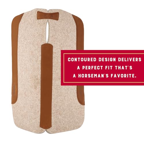 Weaver Equine 33" x 32" Contoured Wool Blend Felt Horse Saddle Pad, Shock Absorbing Western Saddle Pad for Protection, Durable Equine Supplies, ‎Tan