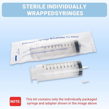 500ml Large Syringe, Epoxy Plastic Syringes for Liquids with Tip Adapter | 500cc Syringe for Scientific Labs, Measuring, Watering, Refilling, Filtration, Plants, Multiple Uses, Individually Sealed - style: 500 ML