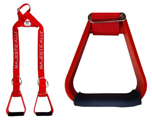 Majestic Ally Nylon Overlay Adjustable Heavy Duty Padded Youth Stirrup - color: Red