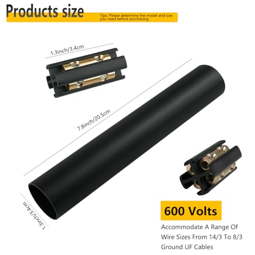 Underground Wire Splice Kit, 600V Direct Burial UF Cable Connectors with Heat Shrink Tubing, Fits 14/3 to 8/3 Wire. 2 Sets