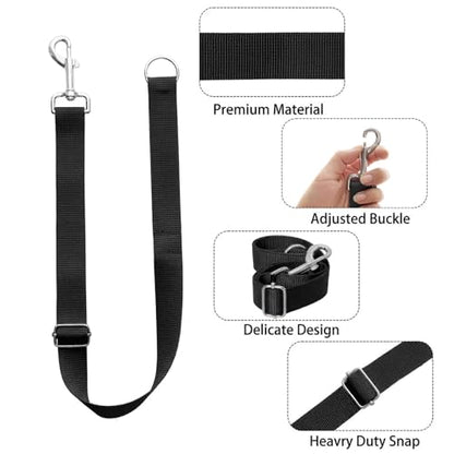 4Pcs Horse Bucket Strap Hangers Nylon Straps Hanging Feed Tack - color: Black