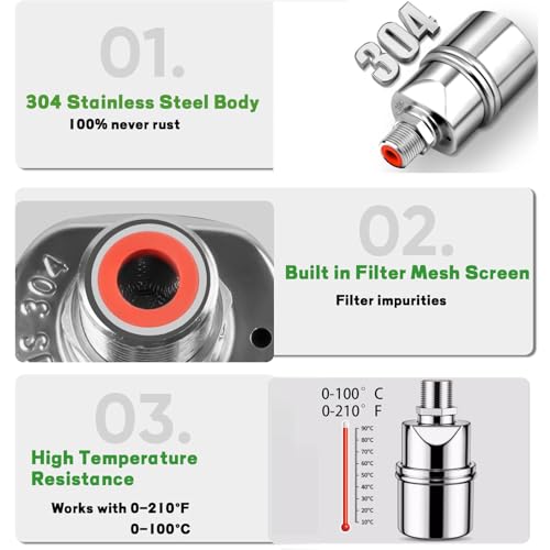 1/2'' Automatic Water Level Control Valve Auto Shut Off Ball Mini Float Valve 304 Stainless Steel Float Valve