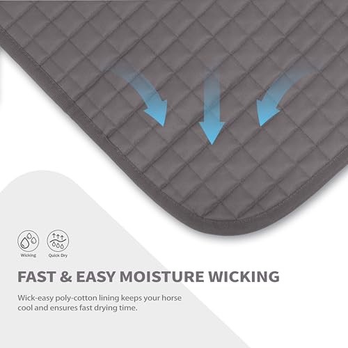 Tackmore All-Purpose Square Quilted Western Saddle Pad, Horse Saddle Pad - color: Light Grey