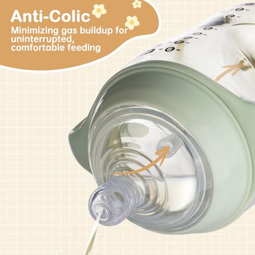 4 Pack Bottle Nipples Compatible with Natural Bottle, Replacement Soft Silicone Nipples, Breast-Like with Anti-Colic Valve (M, Medium Flow)