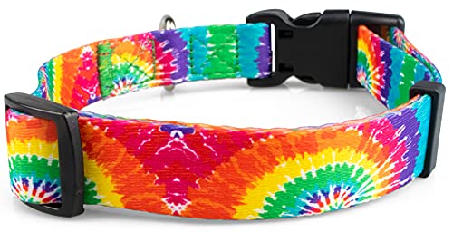 Limeloot Tie Dye Dog Collar for Female and Male Dogs, Small - color: Tie Dye, size: Small