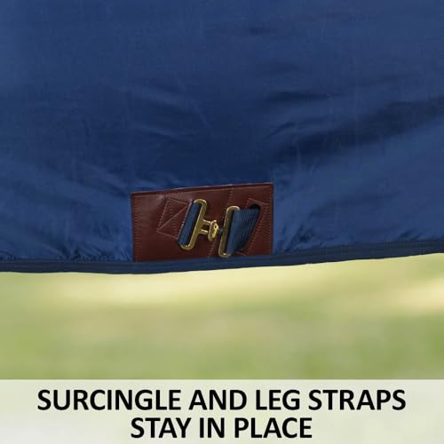 Schneiders Dura-Nylon Adjusta-Fit Cutback Surcingle Horse Stable Blanket for Winter | Breathable Comfort & Adjustable Fit | Tekno-Fleece Lightweight - size: Horse Size 74