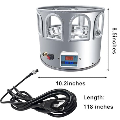 Heated Chicken Waterer - 5 Gallon Metal Base With Temperature Indicator for Winter - For Chickens, Ducks, Pigeons (Does Not Contain Buckets)