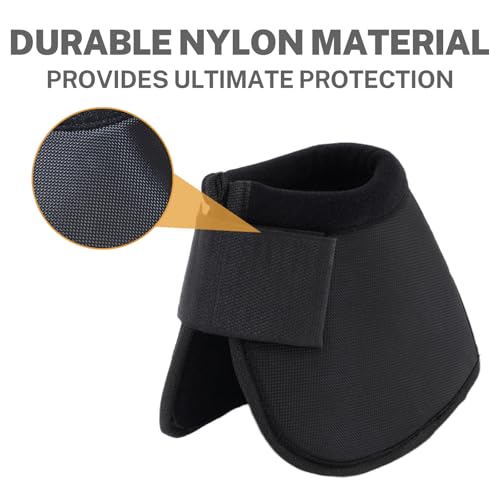 Horse Hoof Boot, Easy to Wear & No-Turn Horse Shoes, Protective Equine Bell Boots with Loop Closure, Professional Equestrian Supplies for Riding & Training, Secure Fit for Equine Hoofs (2Pcs,L)