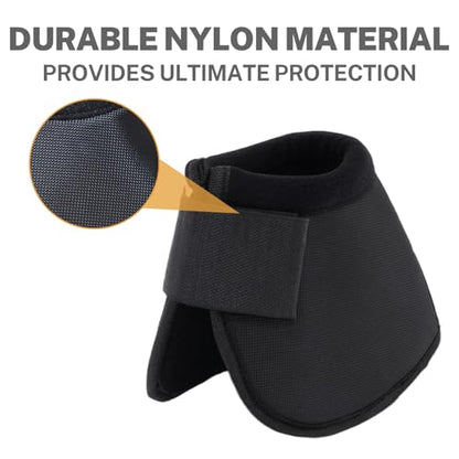 Horse Hoof Boot, Easy to Wear & No-Turn Horse Shoes, Protective Equine Bell Boots with Loop Closure, Professional Equestrian Supplies for Riding & Training, Secure Fit for Equine Hoof (2Pcs,M)