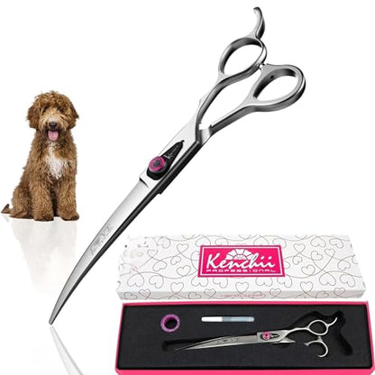 Kenchii Love Dog Grooming Shears, 7in Curved - size: 7.0" Curved