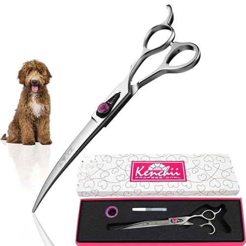 Kenchii Love Dog Grooming Shears, 7in Curved - size: 7.0" Curved