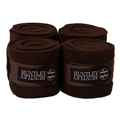 Huntley Equestrian Polo Wraps for Horses Protective Leg Support Bandage, Training, Exercising & Turnout - Pack of 4 - Brown - color: Brown