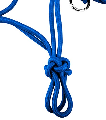 Southwestern Equine Side Pull Rope Halters with Nickle Plated Rings - color: Blue