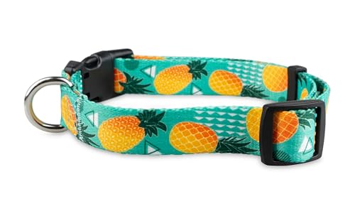 Limeloot Pineapple Dog Collar, Cute Adjustable Dog Collar for Boy and Girl Dogs, Small - color: Pineapple, size: Small