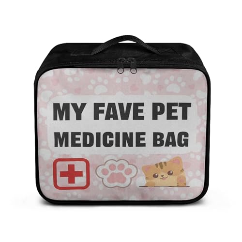 Pink First Aid Bag Empty Pet 1st Aid Bag Medical Travel Case First Responder Emergency Medicine Bags for Car Home Office Sport Outdoors - color: Pink Pet