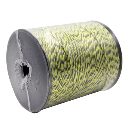 Polywire Electric Fence 500 Meters 1650 Feet 6 Stainless Steel Strands for Excellent Conductivity and Rust Resistance Black and Yellow - size: 1650 Feet