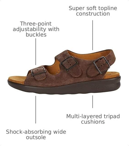 SAS Women's Relaxed Heel Strap Sandal - color: Teddy, size: 12