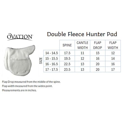Ovation Airflow Hunter Soft Breathable Durable All-Purpose Saddle Pad - color: White, size: 14 in - 14.5 in