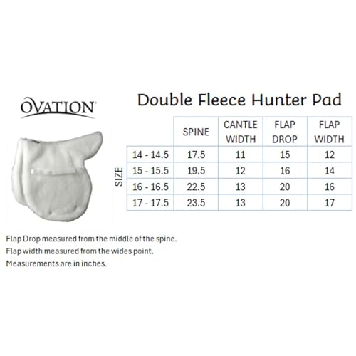 Ovation Airflow Hunter Soft Breathable Durable All-Purpose Saddle Pad - color: White, size: 17 in - 17.5 in