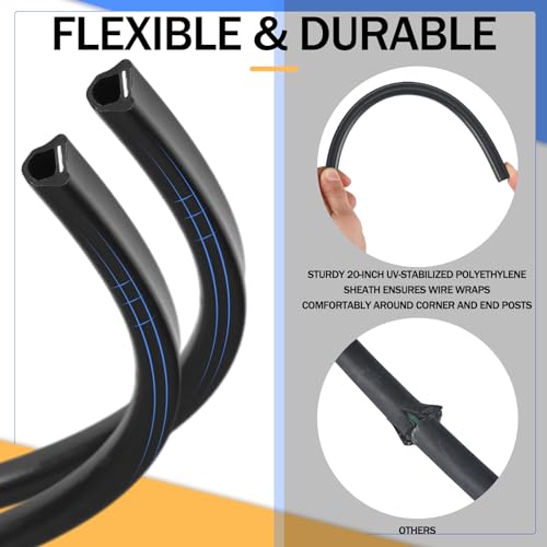 Pushglossy 50 Pcs 20" Electric Fence Underground Wire Insulator Corner Post