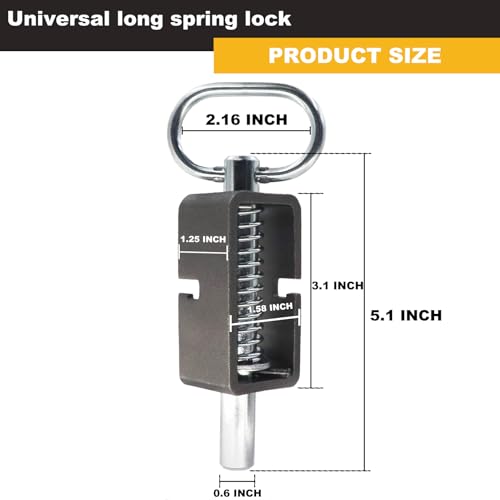 5/8" Weld-On Spring Latch Assembly, Trailer Gate Latch with Plain Tube | Spring Loaded Bolt, Trailer Gate Latch, Pack of 2
