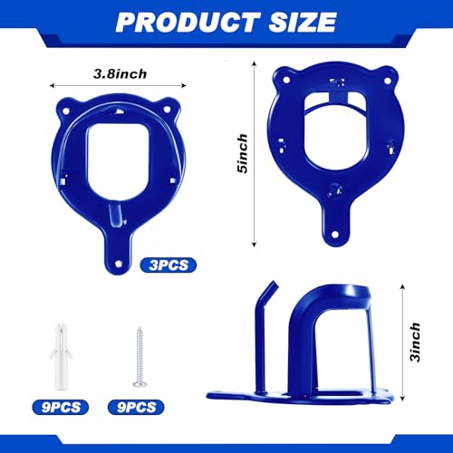 Dunzy 3 Counts Horse Bridle Rack Bracket Bridle Hooks Tack Storage Halter Hanger Metal Holder with Tubes and Screw for Horse Barn Supplies (Sapphire Blue) | Metal Horse Bridle Rack for Barn Storage, Includes Mounting Hardware and Anchors, Space Saving Hoo