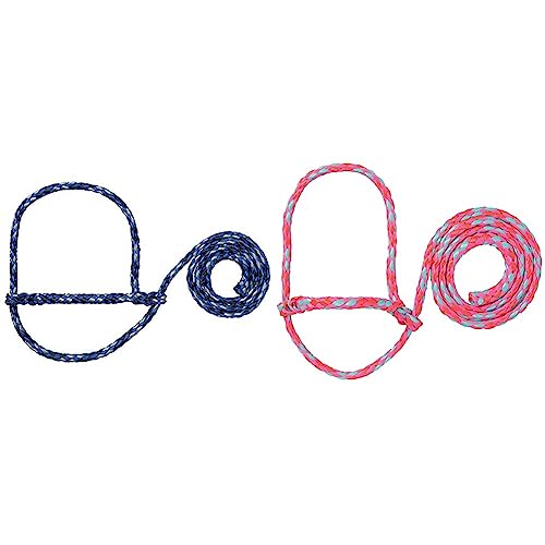 Weaver Leather Poly Rope Sheep Halter Bundle (Blue/Black/Gray and Hot Pink/Coral/Mint)