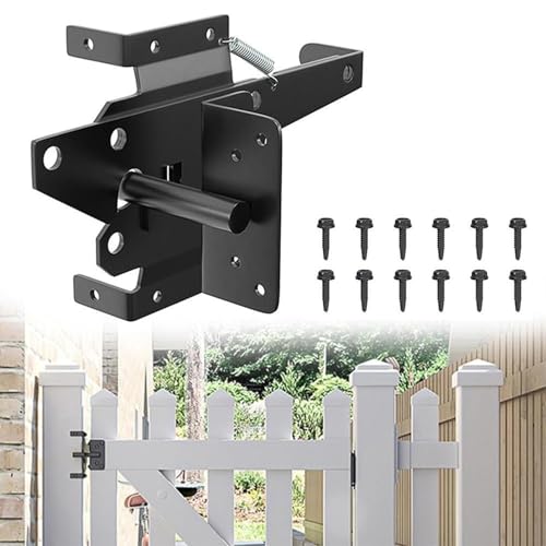 Heavy Duty Self Lock Double Fence Gate Latch for Outdoor Wooden and PVC Gate Locks Gate Hardware