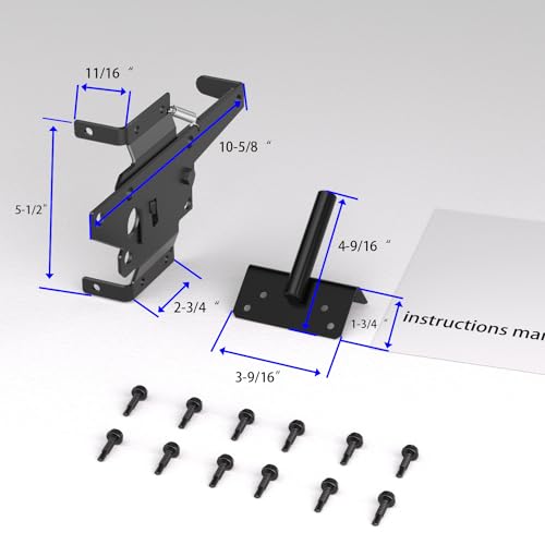 Vinyl Fence Gate Double Gate Hardware Kit Black (for Vinyl, PVC etc Fencing) Fence gate Hardware Fence Gate Kit has 4 Hinges, 1 Latch, and 1 Drop Rod(MWJ)