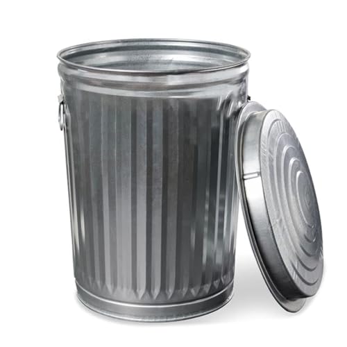 20 Gallon Galvanized Trash Can, Metal Bucket with Lid (20 Gallon with Lid) - color: 20 Gallon With Lid
