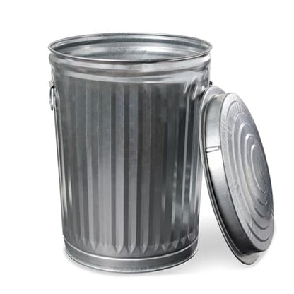 20 Gallon Galvanized Trash Can, Metal Bucket with Lid (20 Gallon with Lid) - color: 20 Gallon With Lid