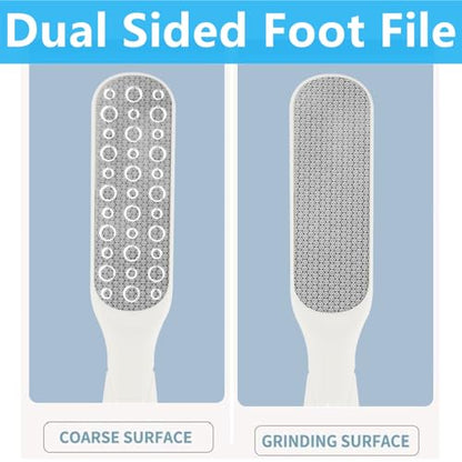 Fu Store 2 Pack Foot Files Callus Remover Foot Rasp Dual Sided Foot File | Stainless Steel Surface Pedicure Tools Professional Scrubber Premium for Feet Care Remove Hard Skin - color: White