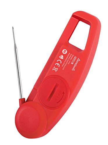 Lavatools Javelin® Ultra-Fast 3-Second Digital Instant Read Meat Thermometer for Grill and Cooking, 2.75" Probe, Compact Foldable Design, Large Display, IP65 Water Resistant, NSF Certified – Sambal - color: Sambal