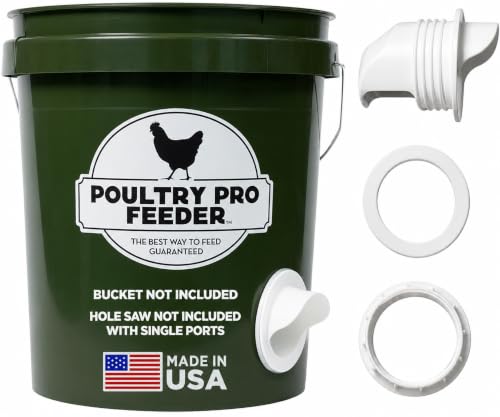 Poultry Pro DIY Chicken Feeder Kit, Poultry Feed, Weatherproof, 1 Port - style: Original Feeder 1 Pack