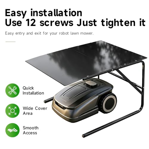 Robot Mower Garage, Rainproof UV-Proof Shelter for All Mowers（Large-Size） - color: black