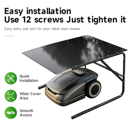 Robot Mower Garage, Rainproof UV-Proof Shelter for All Mowers（Large-Size） - color: black