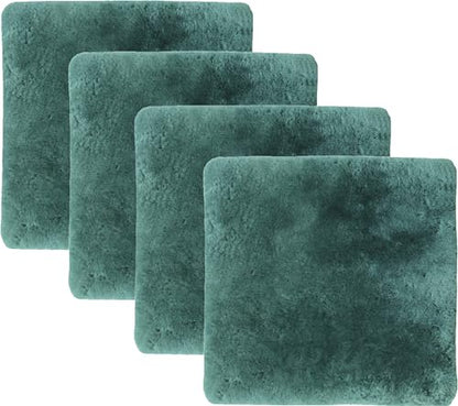 Natural Medical Sheepskin Pad, Non-Slip Back, Emerald, 17 x 17 in, 4 Pack - color: Emerald, size: 17x17 Inch (Pack of 4)