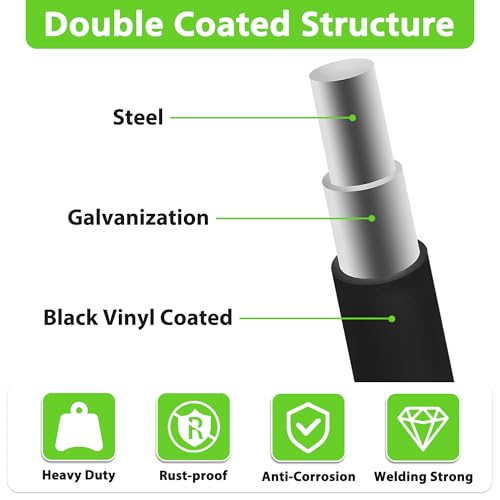 Black PVC Coated Welded Wire Fencing,2"x4" 14 Gauge,48inch H x 100ft L Garden Wire Fence Roll,2/3/4/5/6ft Tall x 50/100 ft Long Hardware Cloth Metal Mesh for Yard,Farm,Chicken,Dog,Vegetable Protection - color: Black, size: 2"x4" 48inx100ft