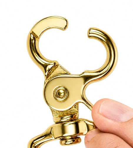 Southwestern Equine Trigger/Scissor Snap Square Eye - 2 Pack Clip with Easy Finger Clasp realease clamp (Brass 5/8) - size: Brass 5/8