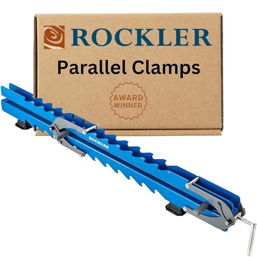 Rockler Deluxe Parallel Panel Clamps with Scissor Couplers for Panels | Panel Clamps – Flat Panel Assembly – Parallel Clamps – Scissor Couplers – Four-Way Pressure