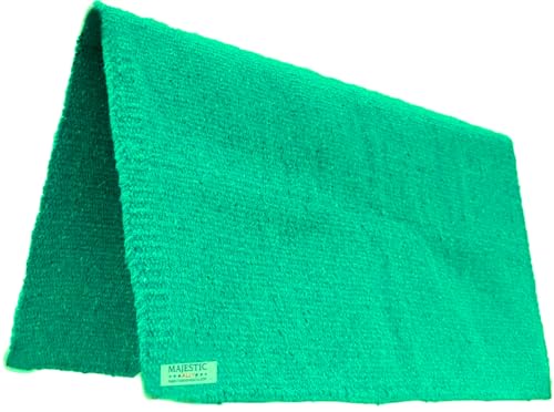 Majestic Ally Solid Color 34"x 36" Traditional Acrylic Saddle Blanket with Hemline Edges-3.7 lbs (Turquoise) - color: Turquoise