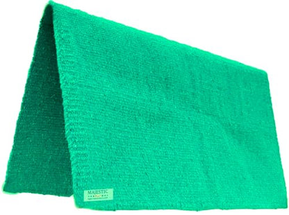 Majestic Ally Solid Color 34"x 36" Traditional Acrylic Saddle Blanket with Hemline Edges-3.7 lbs (Turquoise) - color: Turquoise